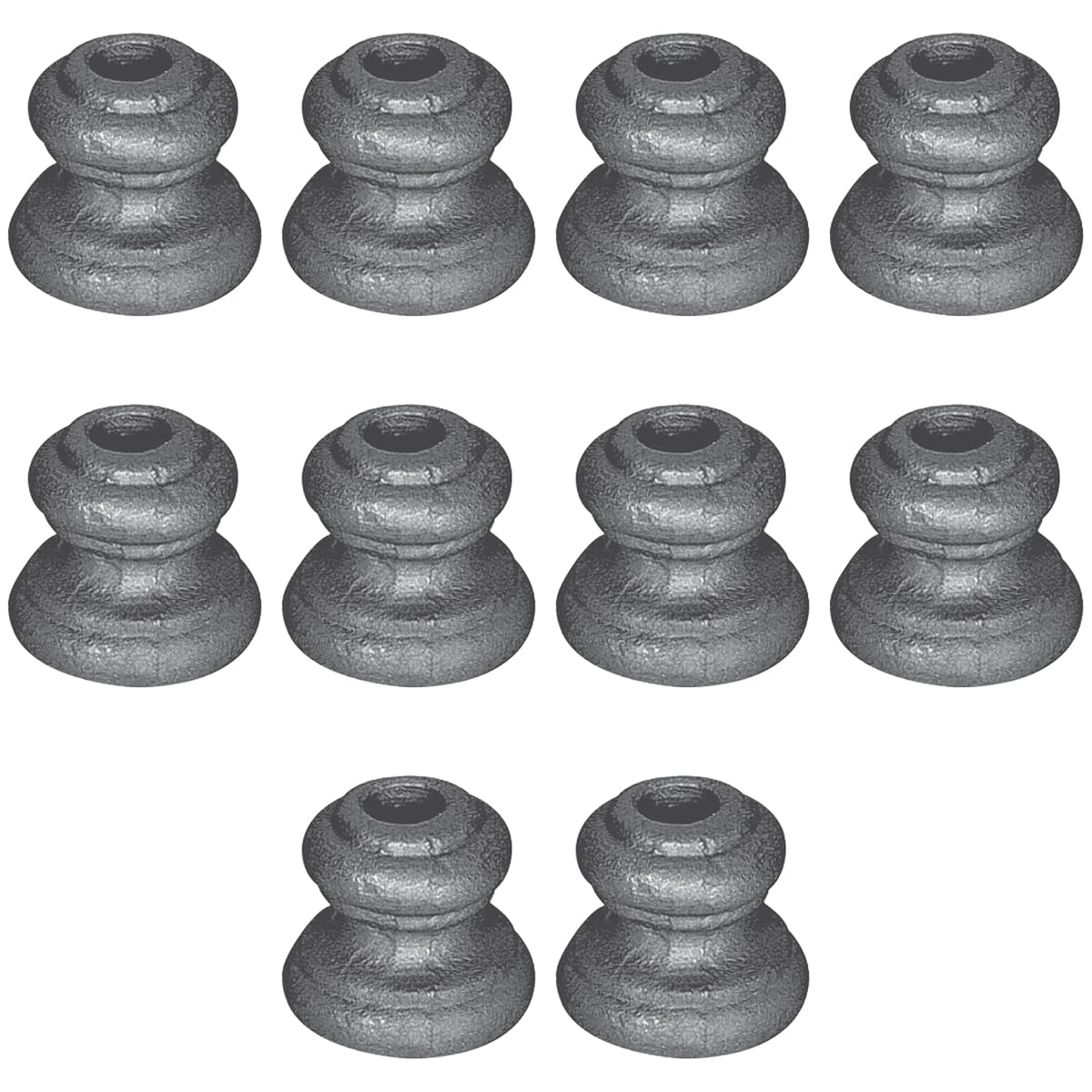 M.P. Metalli Borchia ringhiere ferro battuto foro tondo Ø 12,5 mm S40 Set 10 pezzi Made in Italy