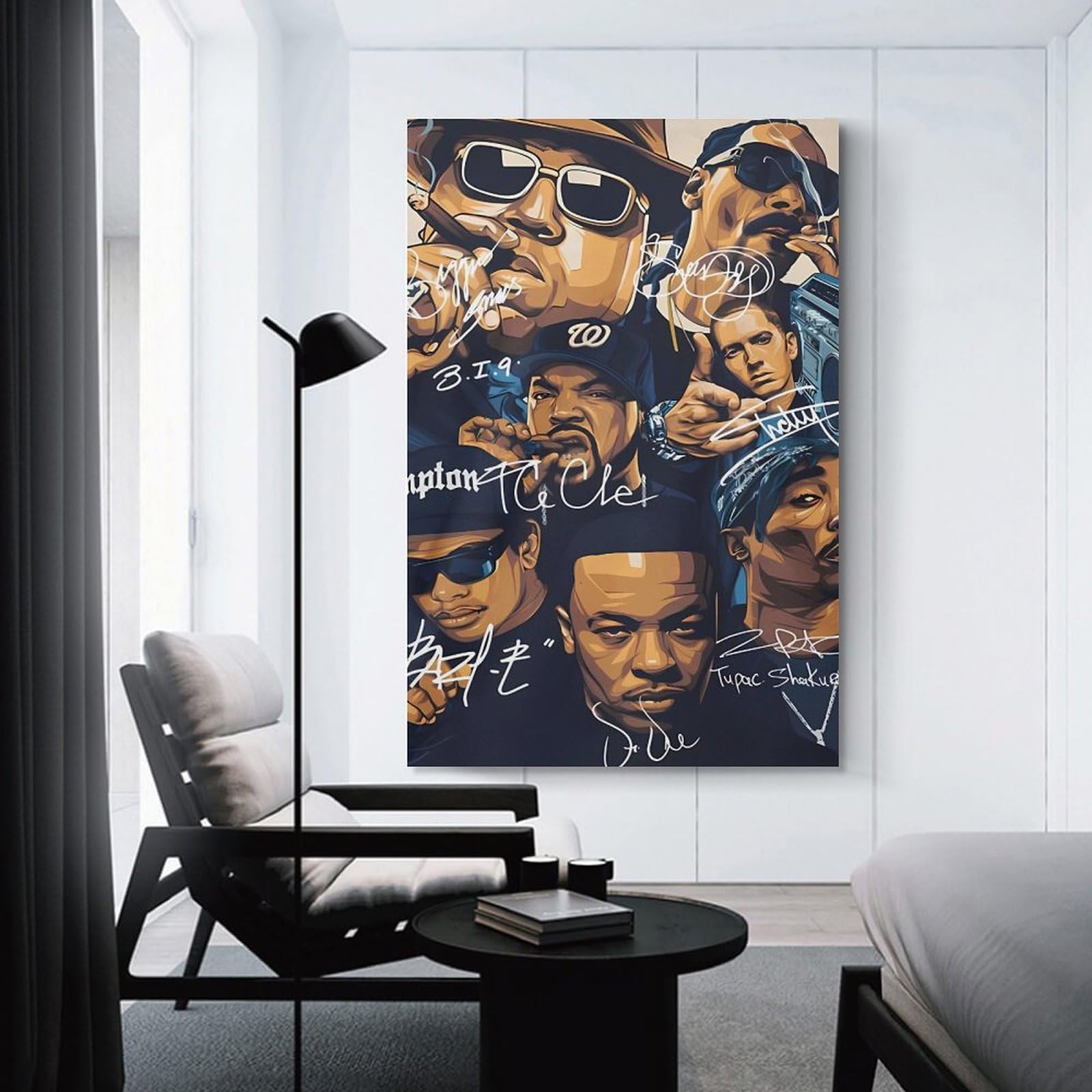 Poster artistico su tela, motivo: cantante rap, hip hop, tutte le stelle, decorazione da parete, poster decorativo moderno, 60 x 90 cm