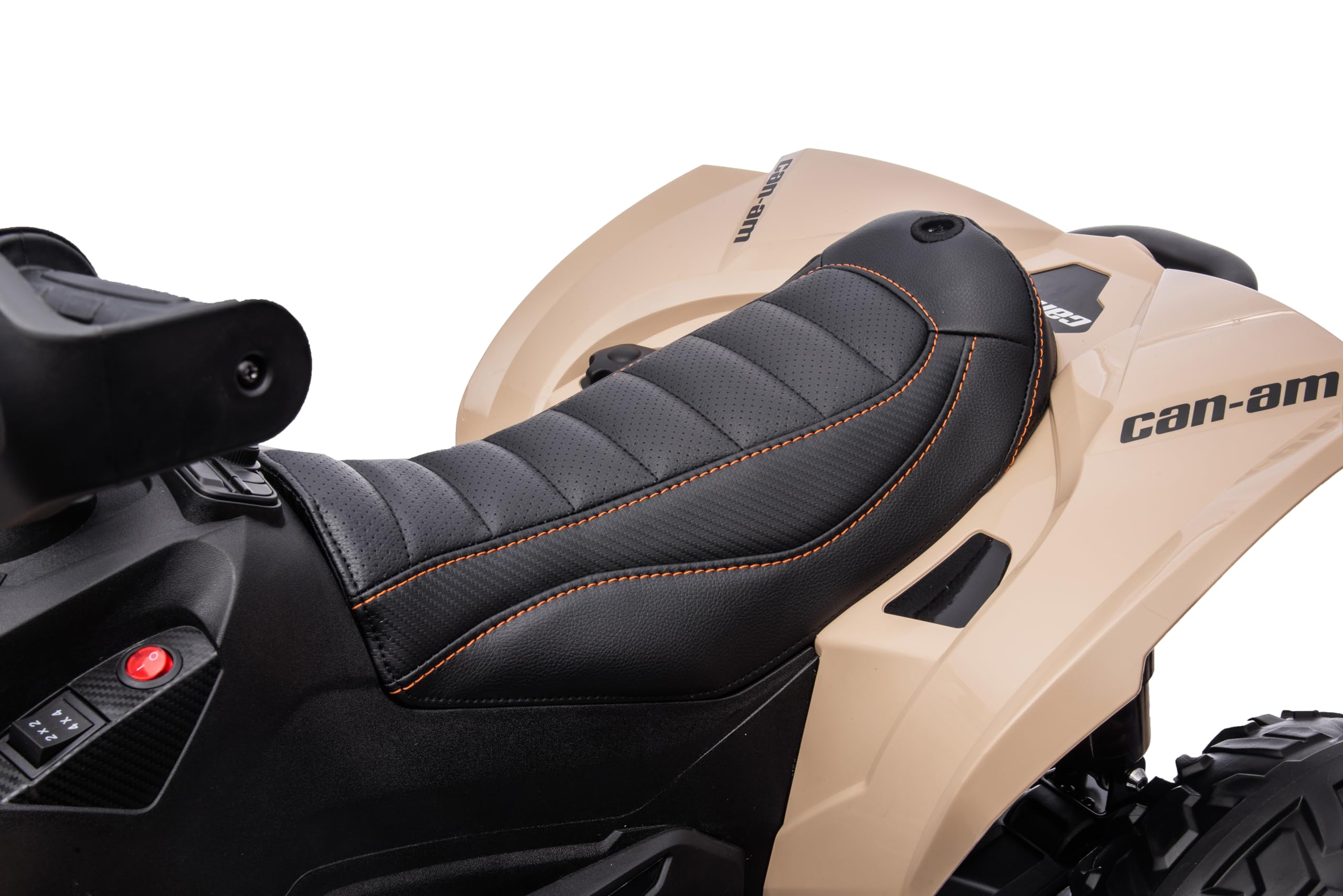 FINOOS Quad Electric Bambini 24V, Can-am Renegade, Auto Elettrica Bambini 4x4, Luci LED, 24V, Motori 4 x 200W Batteria: 24V 7Ah, Ruote morbide in Eva (Kaki)