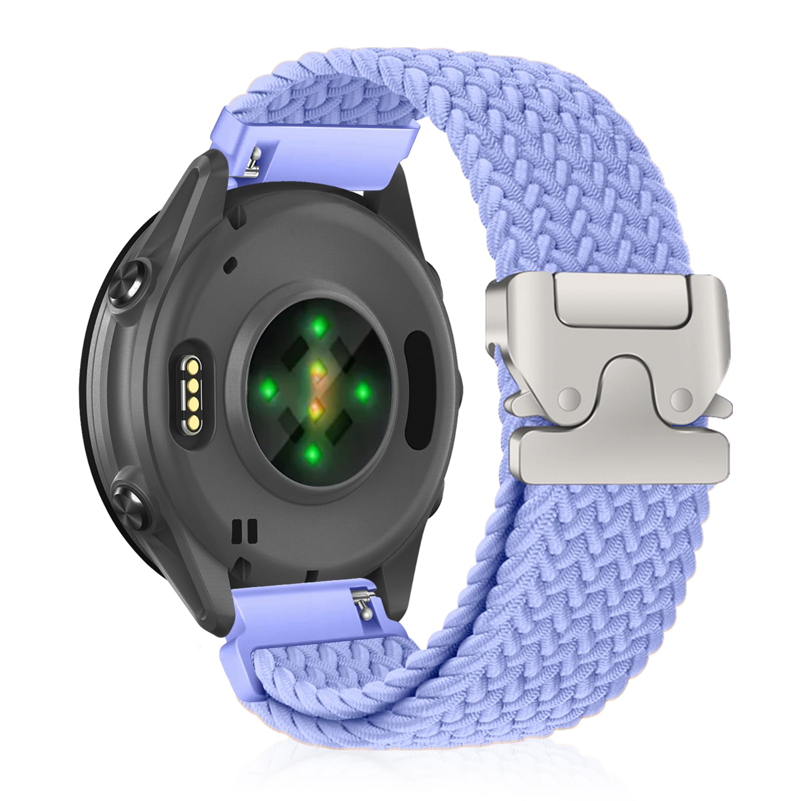 CiimWaa 20mm Geflochtenes Armband für Garmin Forerunner 570 42mm/Garmin Vivoactive 6/5/Approach S50/S44, Elastisch Weich Sport Nylon Armbänder für garmin Forerunner 165/165 Music