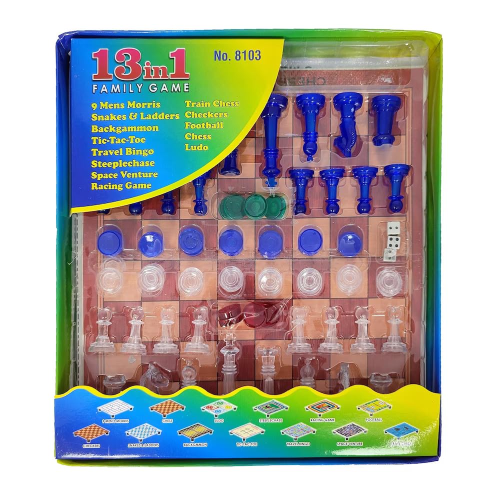 Prancing Unicorn 13 in 1 Family Board Game Toys for Kids, Adult Chess, Ludo, Snakes and Ladders, Tic-Tac-Toe and Other Fun Board Games in One Pack Indoor Outdoor Home Playing (Multicolor) (B0C2KTRJWB) Amazon Price History, Amazon Price Tracker