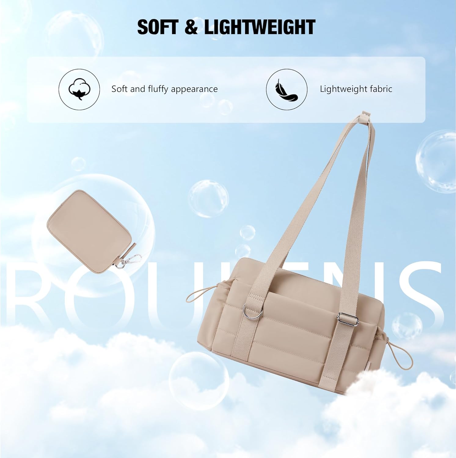 ROULENS Small Gym Bag for Women 2 Set Mini Gym Duffle Bag with Wet Compartment and Coin Wallet, Gym Tote Bag for Workout/Sport/Travel - Image 6