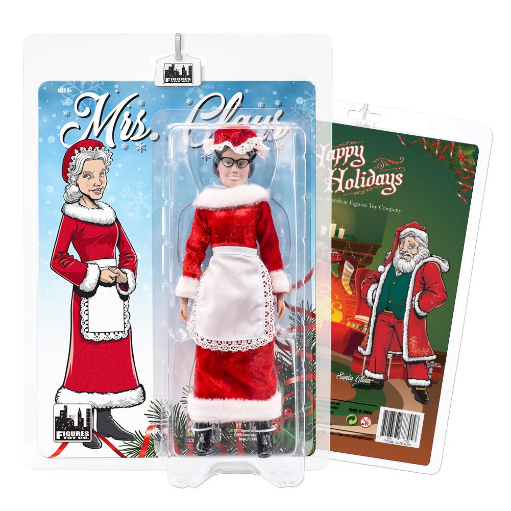 Amazon.com: Set of 2 Figures: Santa & Mrs. Claus 8 Inch Retro