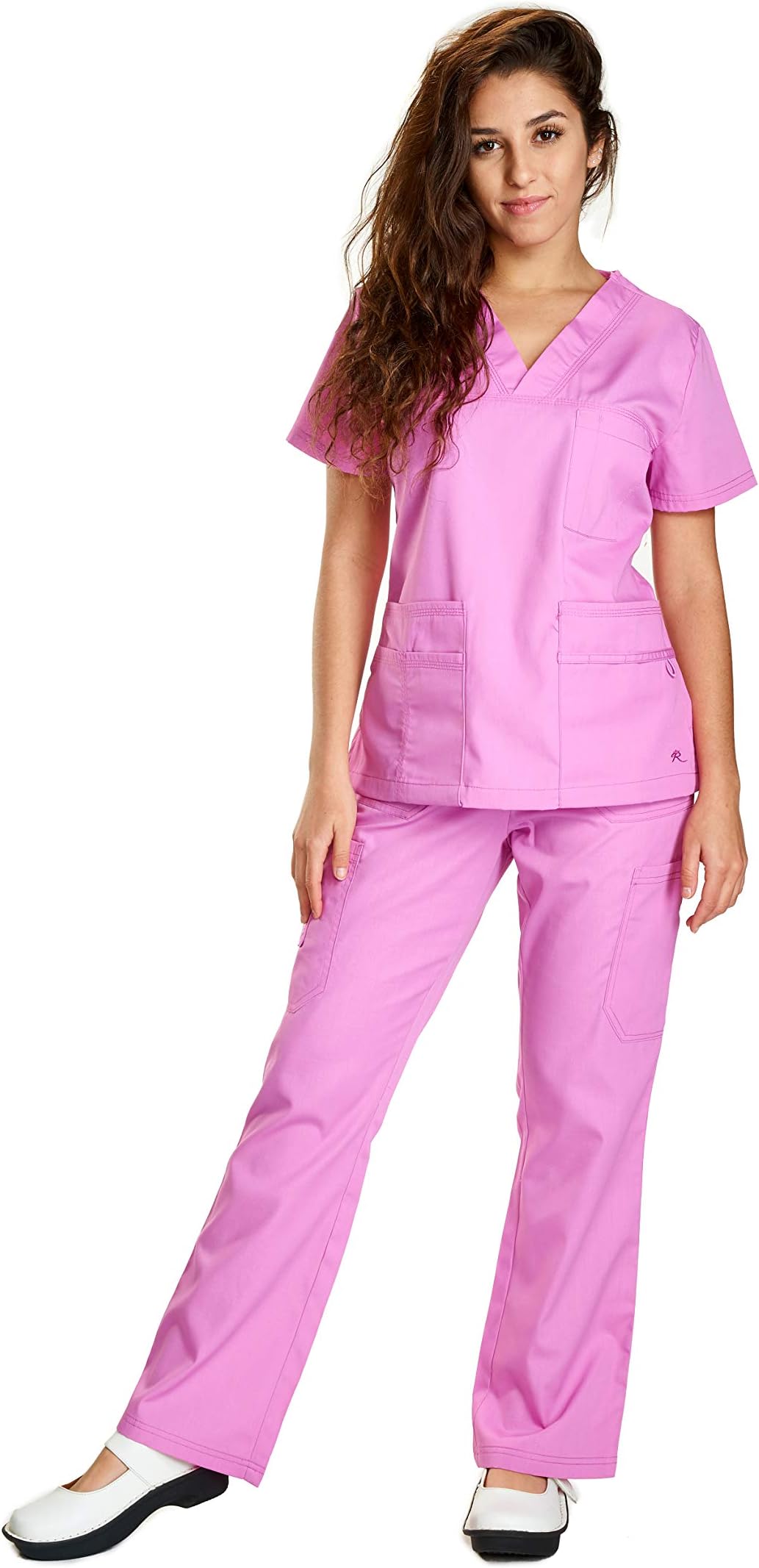 1606 V-Neck W/Crossover Front Yoke Uniforms for med Professional Hospital Pants and top Set