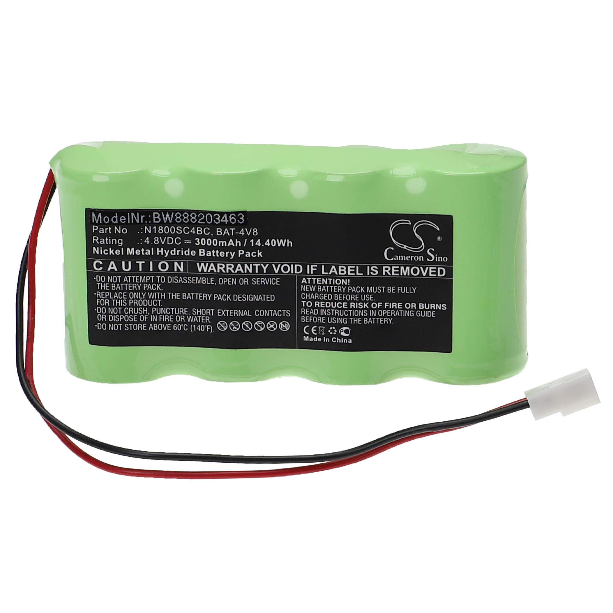 vhbwReplacement Battery compatible with Jablotron OS-360A, OS-365A Alarm Units, Alarm Control, Home Security (3000 mAh, 4.8 V, NiMH)