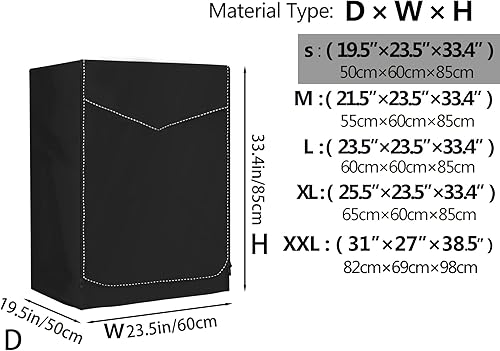 Miniatura 2 de Cubierta portátil para lavadorasecadora para máquina de carga frontal, impermeable, a prueba de polvo, a prueba de sol. (L-23.5"D23.5"W33.4"H)