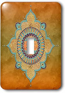 3dRose lsp_268250_1 Orange Turquoise Mandala Ornament Toggle Switch, Mixed