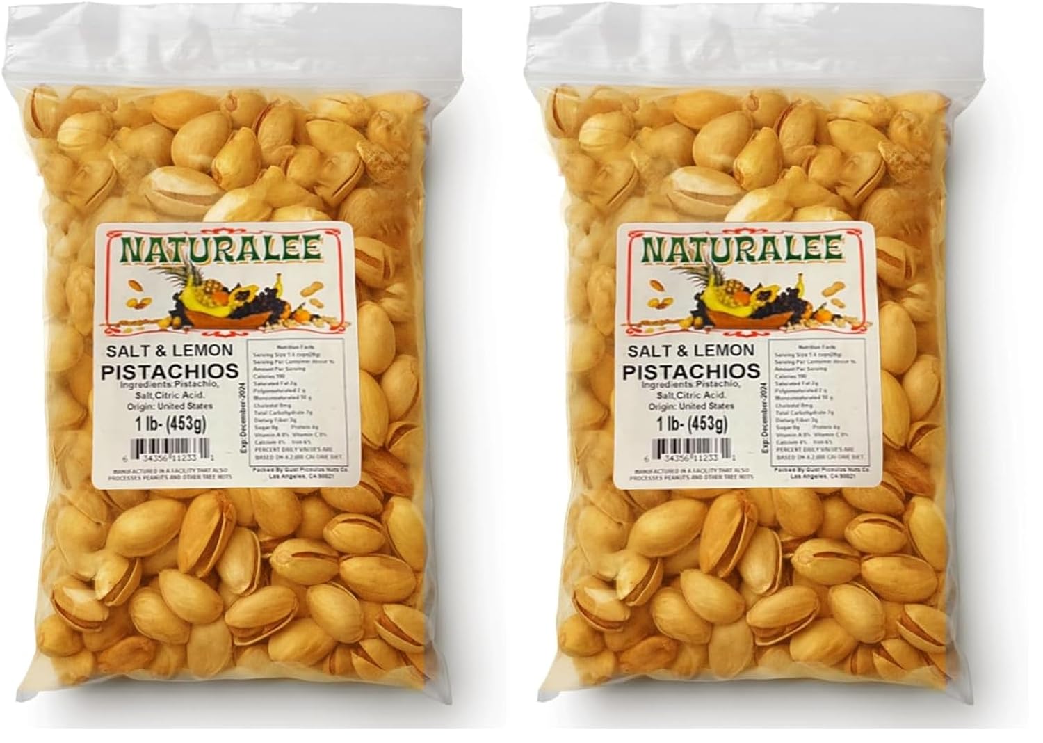 Naturalee Pistachios 1 lb - Garlic - Premium, High Protein - Savor the Flavor then Open (Pack of 2)