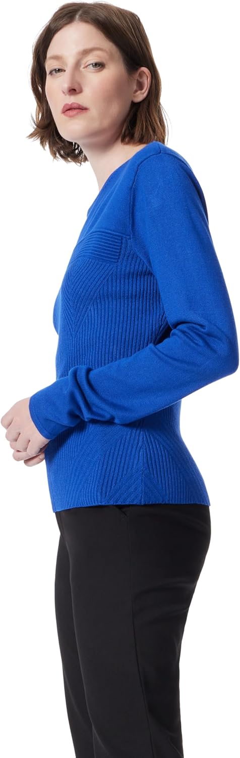 DEE OCLEPPO Womens Fiona Rib Stitch Long Sleeve Pullover Sweater Standard - Image 4