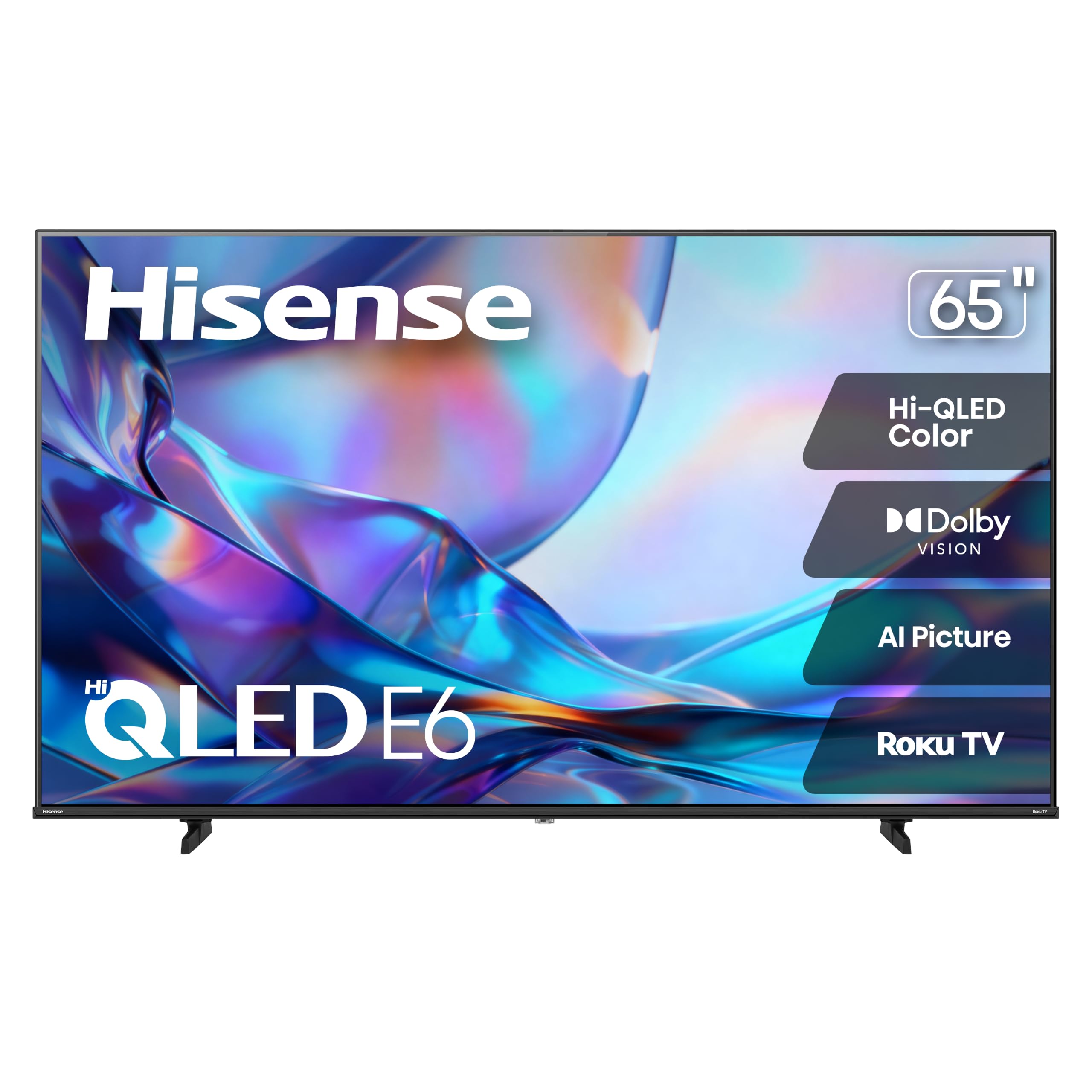 Hisense 65" Class E6SR Series Hi-QLED 4K UHD Smart Roku TV (65E6SR, 2026 Model) - Dolby Vision, Game Mode Plus, VRR, ALLM, DTS Virtual:X, Apple AirPlay, Compatible with Alexa and Google Assistant