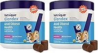 Vista 14 de Vetnique Glandex - Golosinas masticables suaves para glándulas anales con calabaza para perros, enzimas digestivas, suplemento de fibra