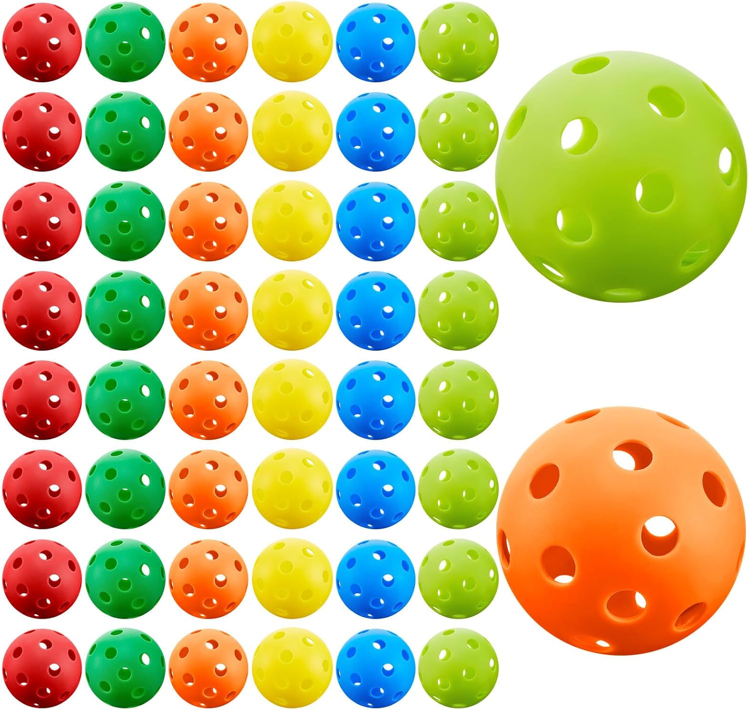 Glimin 48 Pcs 26 Holes Plastic Practice Golf Balls 42 mm Plastic Hollow Golf Balls
