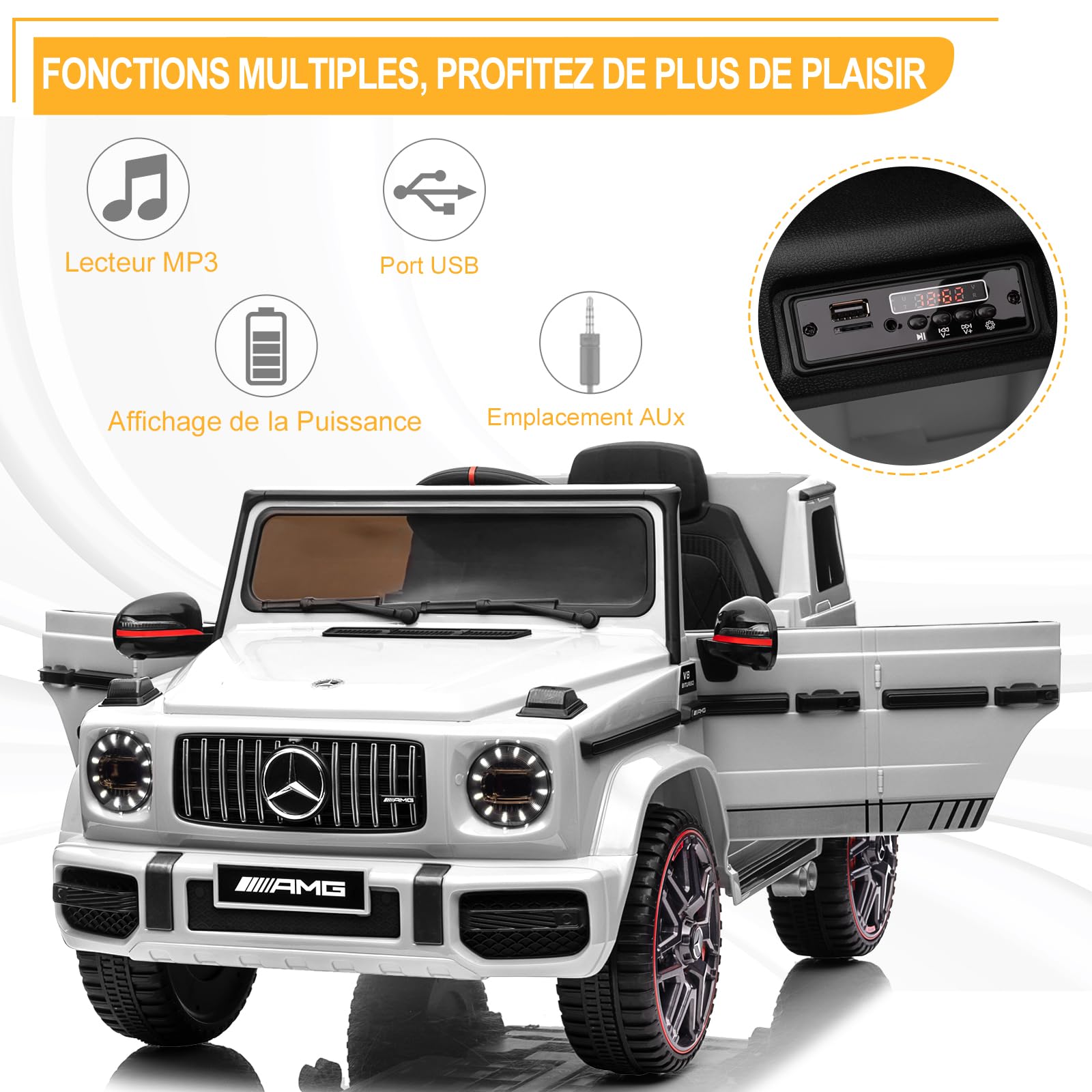 LALAHO G63 Enfant 12V télécommande 2.4G MP3