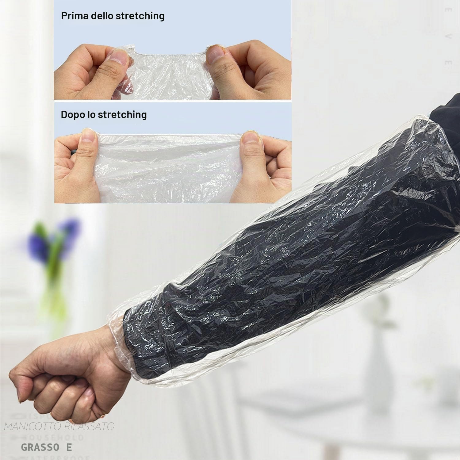 Copertura della Manica del Braccio Usa e Getta, 200 Pezzi Manicotto per Braccio Monouso per Verniciare Riparare Pulire Tatuare - Coprimaniche Monouso con Polso Elasticizzato