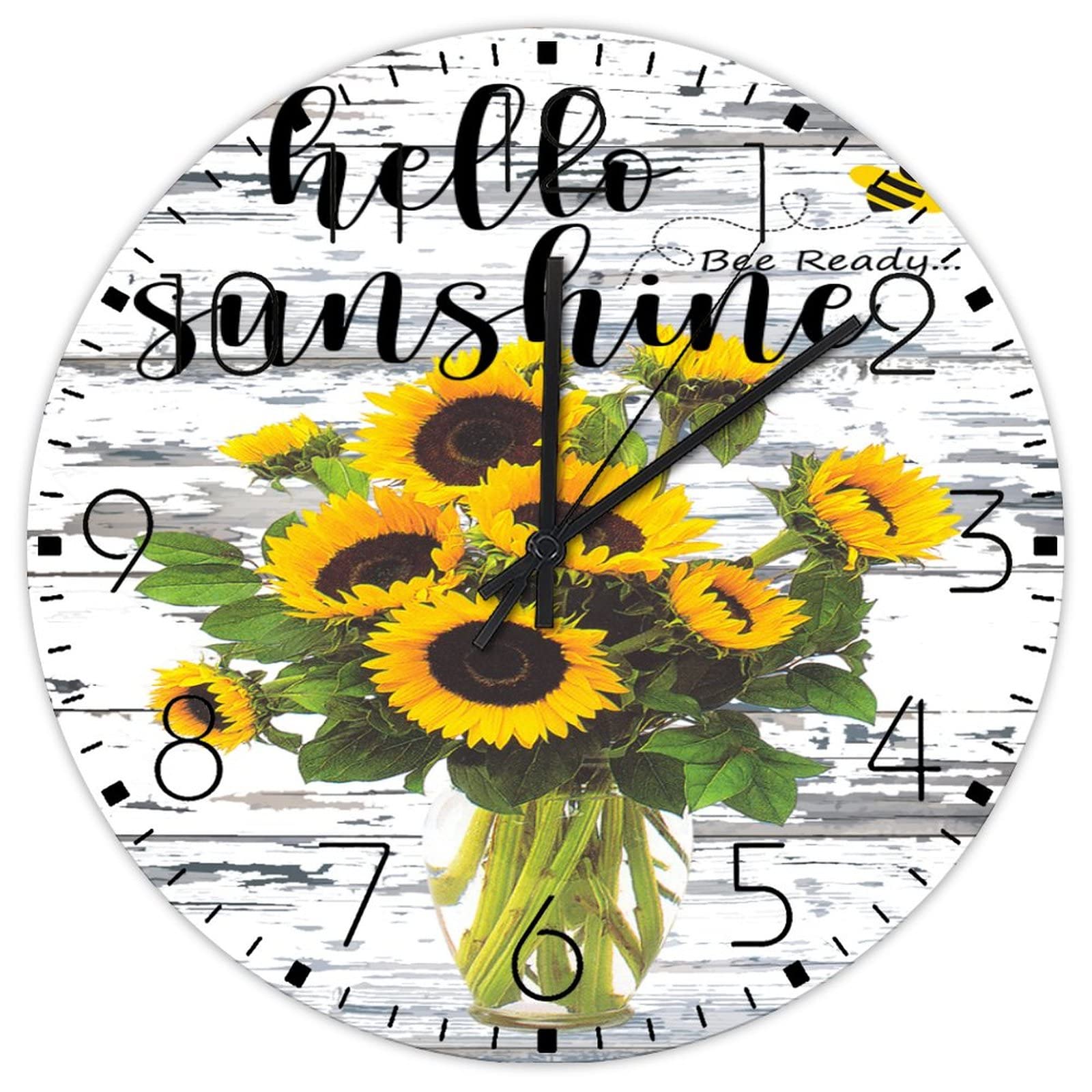 Horloge en bois rustique Hello Sunshine double face pour optimiser l'espace et l'heure