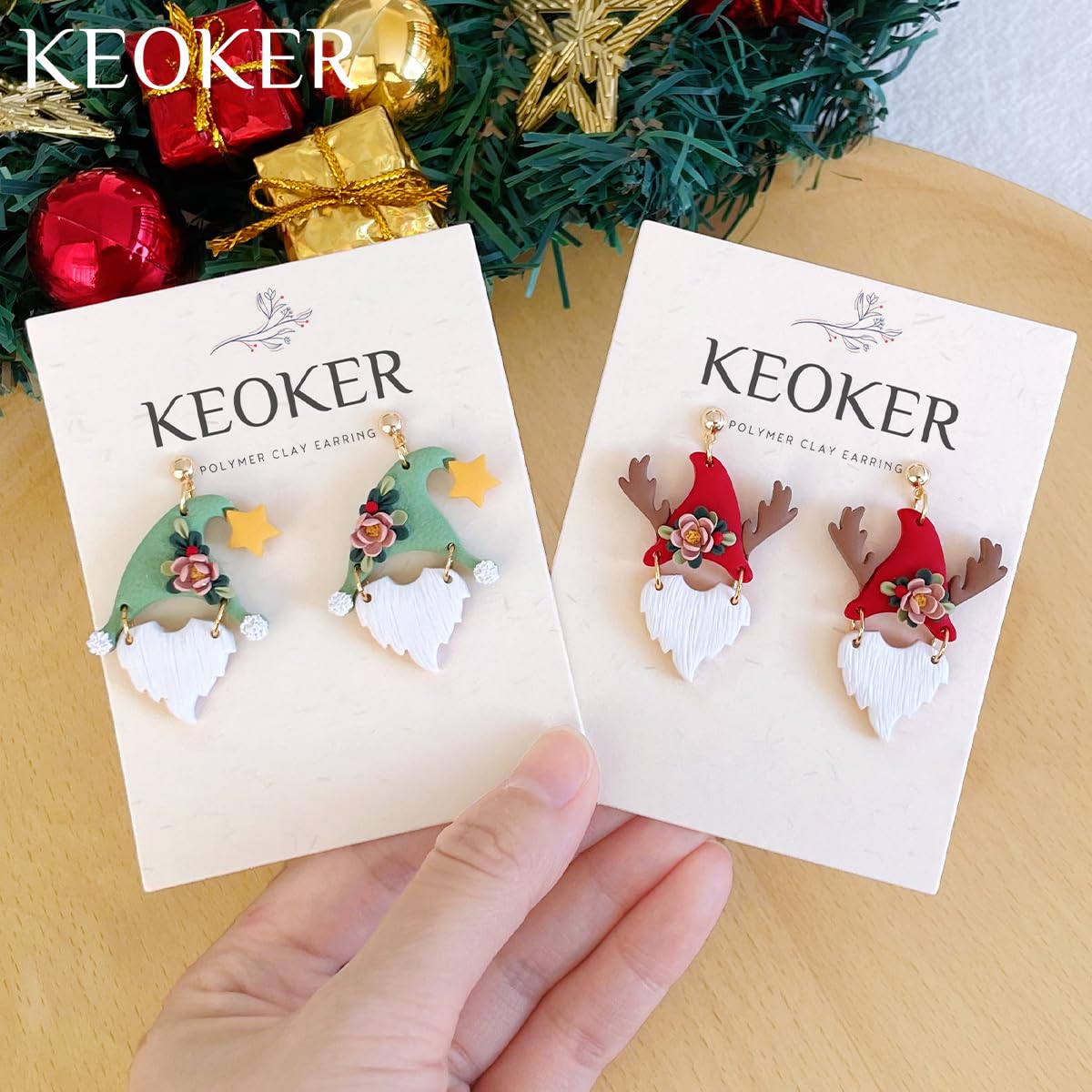 Keoker Weihnachts-Tonschneider, Weihnachts-Tonschneider für Polymer-Ton-Schmuck, 24 Formen, Polymer-Ton-Ausstecher, Weihnachten, Polymer-Ton-Ausstecher, Weihnachtsmann, Polymer-Ton-Schneider