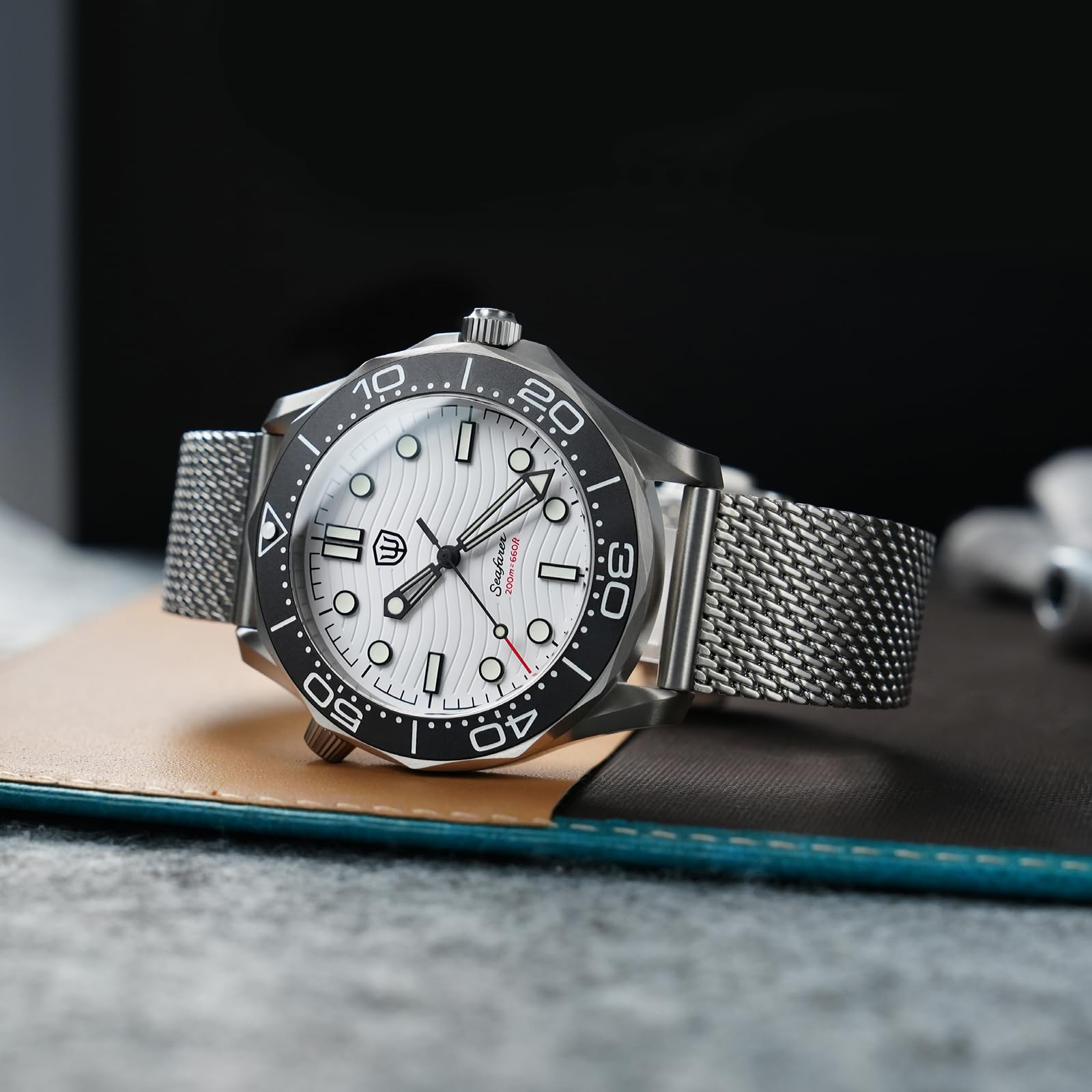 watchdives WD007Q V2 42 mm Titanium NTTD zegarek do nurkowania, Japonia VH31 Sweep Second zegarek kwarcowy, zakrzywione szkło szafirowe zegarek na rękę 200 m wodoszczelny zegarek
