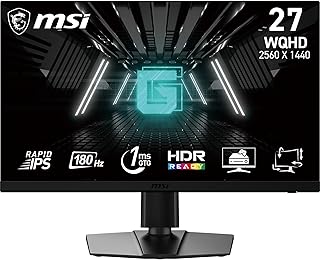 MSI G272QPF E2 27″ WQHD Gaming Monitor – Rapid IPS Panel (2560 x 1440), 180 Hz / 1ms GtG, 125% sRGB Colour Gamut, Adaptiv…