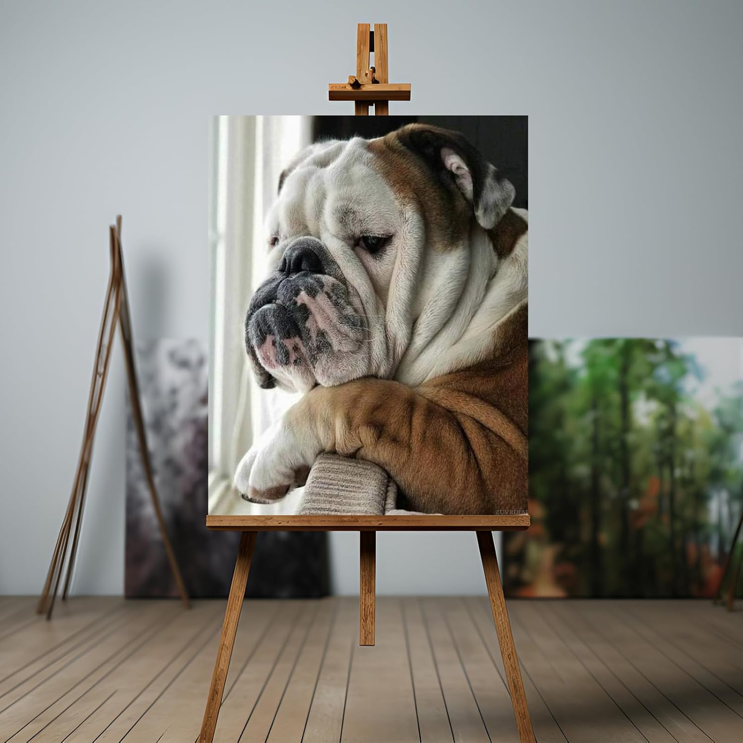 ZUVRDIAI Paint by Numbers for Adult English Bulldog Pet Dog Animal DIY Painting Paint by Numbers Kits On Canvas 40x50cm