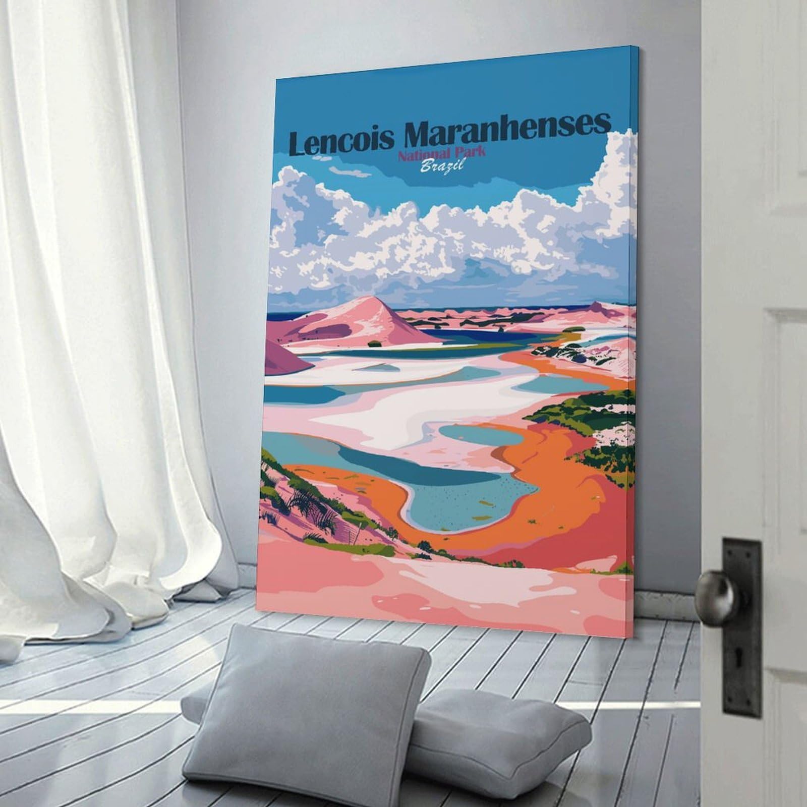 Junmoney Lençóis Maranhenses National Park Brazil Home Decor Wall Art 12x18inch(30x45cm), for Office, Study Or Home Workspace, Home Office Artwork with Decorative Appeal