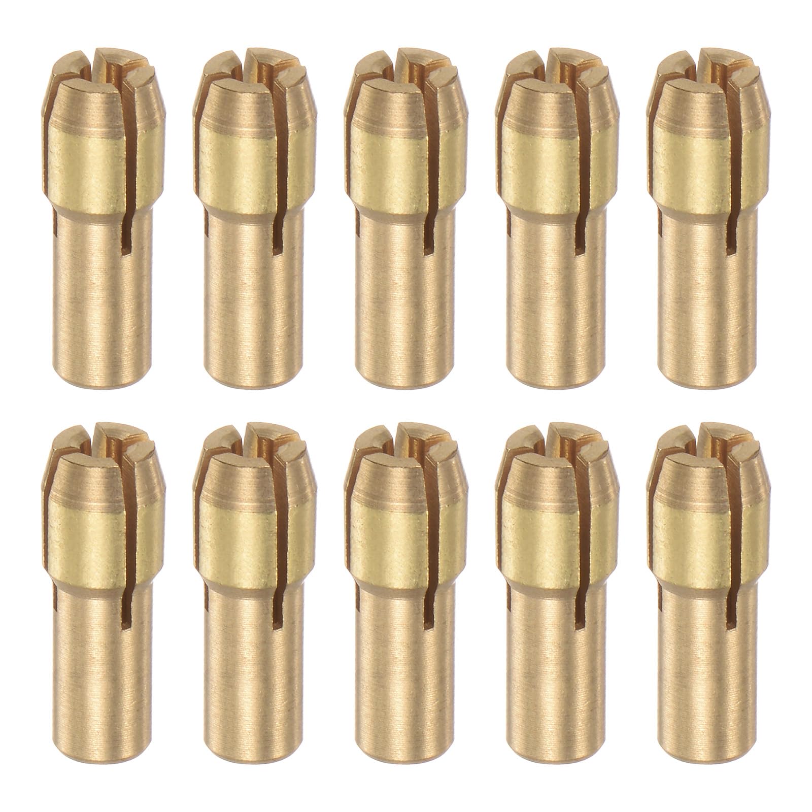 sourcing map 10pcs Brass Collet 2mm Brass Drill Chucks Mini Electric Grinder Quick Change Drill Chuck Bit Sets for Rotary Tools, 4.8mm Shank Diameter