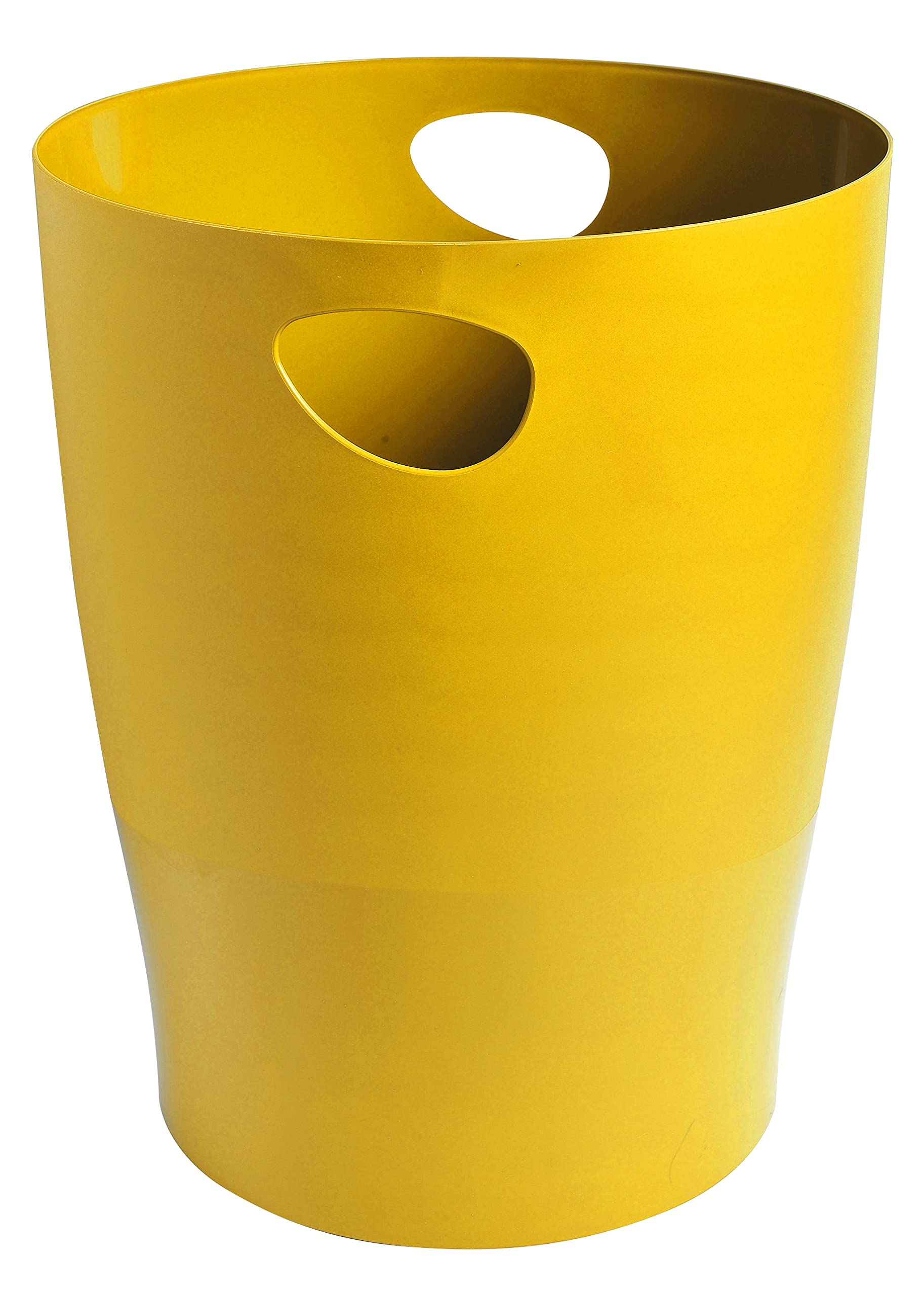 Exacompta - Ref. 45308D - Set of 8 waste paper baskets with ECOBIN BeeBlue handles in PP - large capacity 15 liters - dimensions 26.3 x 26.3 x 33.5 cm - for office or home - saffron color