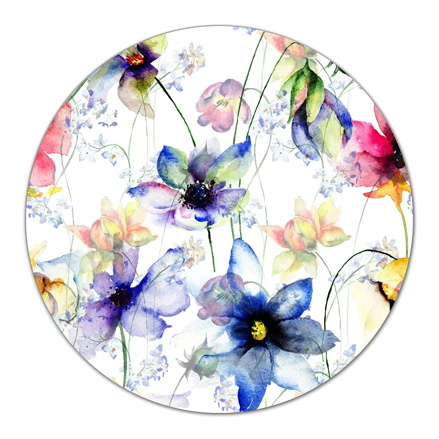 Coloray Glas Schneidebrett 40cm Herdabdeckplatte Servieren von Speisen Spritzschutz Glasabdeckplatte Gehärtetes Glas Induktionsherdabdeckung - Utensilien-Sommerblumen blau.