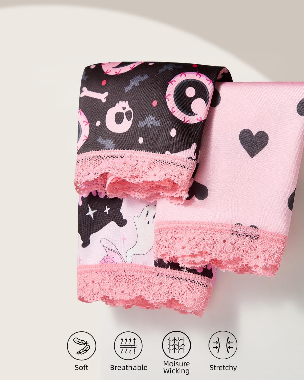 6-Pack Gothic & Cute Cheeky Panties for Women - Skull Lace Underwear Set - Image 5