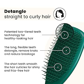 Tangle Teezer Ultimate Detangler Brush for Wet & Dry Hair, Eliminates Knots & Reduces Breakage for All Hair Types, Amazon Exclusive Emerald Green