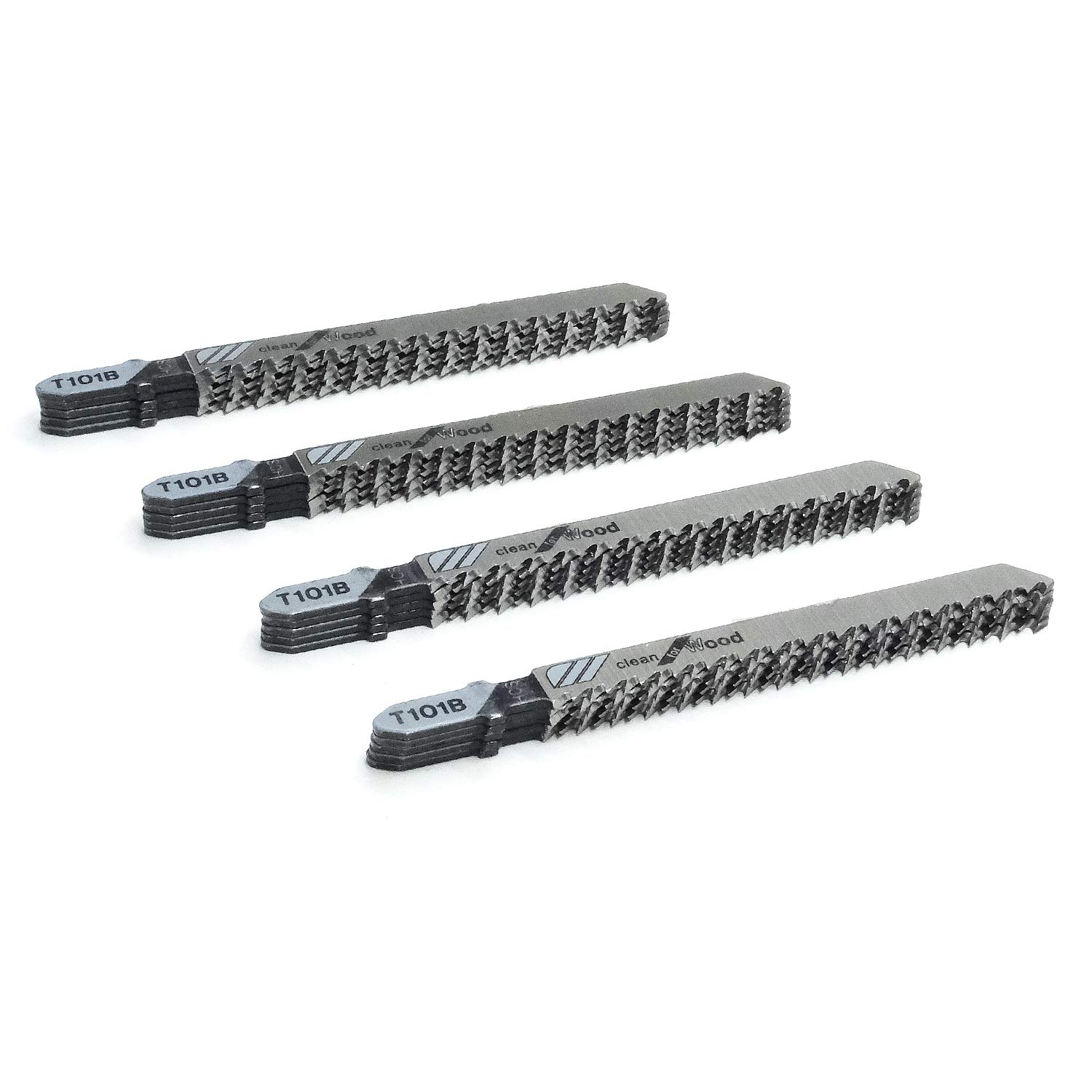 TAROSE 20-Piece T101B 4 Inch 10 TPI Assorted T-Shank Jig Saw Blades Set for Clean Cutting Wood