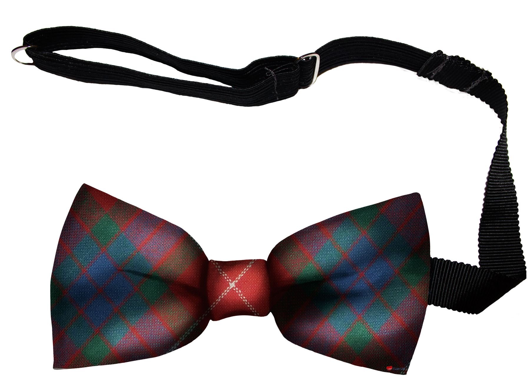 I LUV LTD Mens Bow Tie Soft Wool Woven And Made in Scotland in Fraser Dress Ancient Tartan Adjustable Strap for Easy Fastening