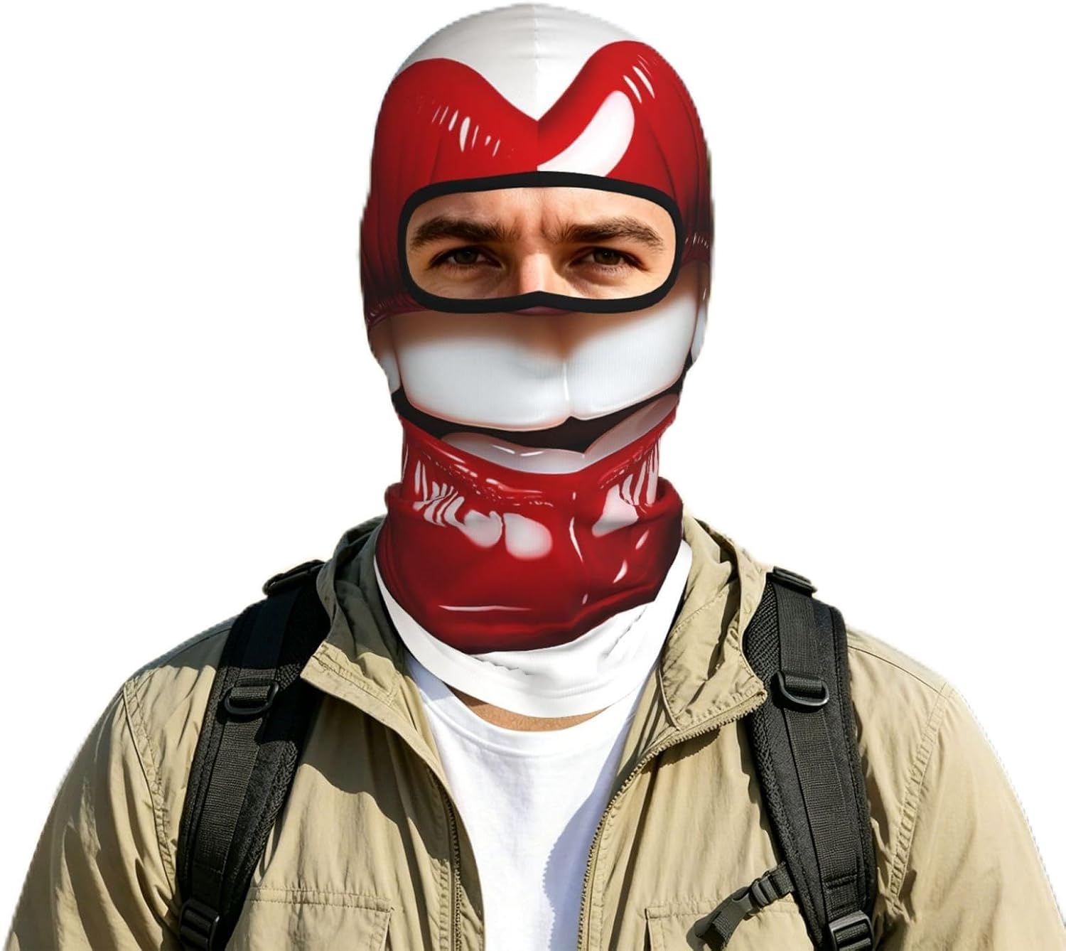 Cute Graphic Red Lips Balaclava Face Mask Full Coverage Ski Mask