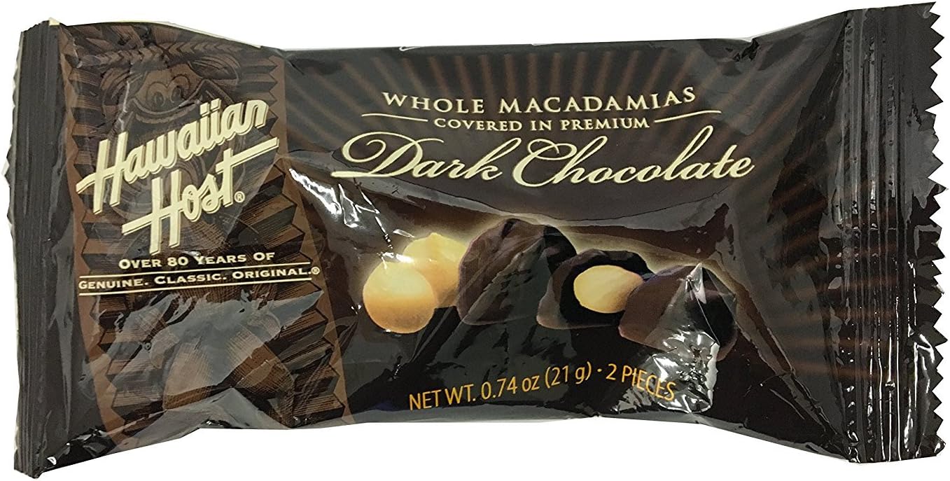 Amazon ハワイアンホースト・ジャパン マカデミアナッツチョコレート ダークチョコレートバー 21g(2粒) Hawaiian