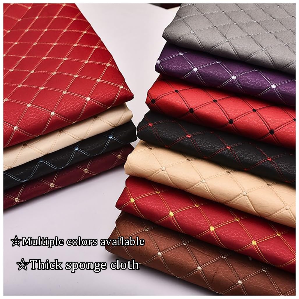 Polipiel Para Tapizar, Tela De Cuero Acolchado Manualidades, Cojines O Forrar Objetos， Venta De Polipiel Por Metros Para La Decoración Interior Del Asiento,140cm 1pieza=1m(Wine red,1.4X5m)