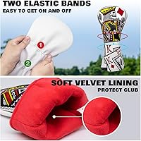 Vista 4 de Fundas para palos de golf, cubierta de piloto de diamante de póquer, cubierta de madera de Fariway, 3 cubiertas híbridas de madera, cubierta