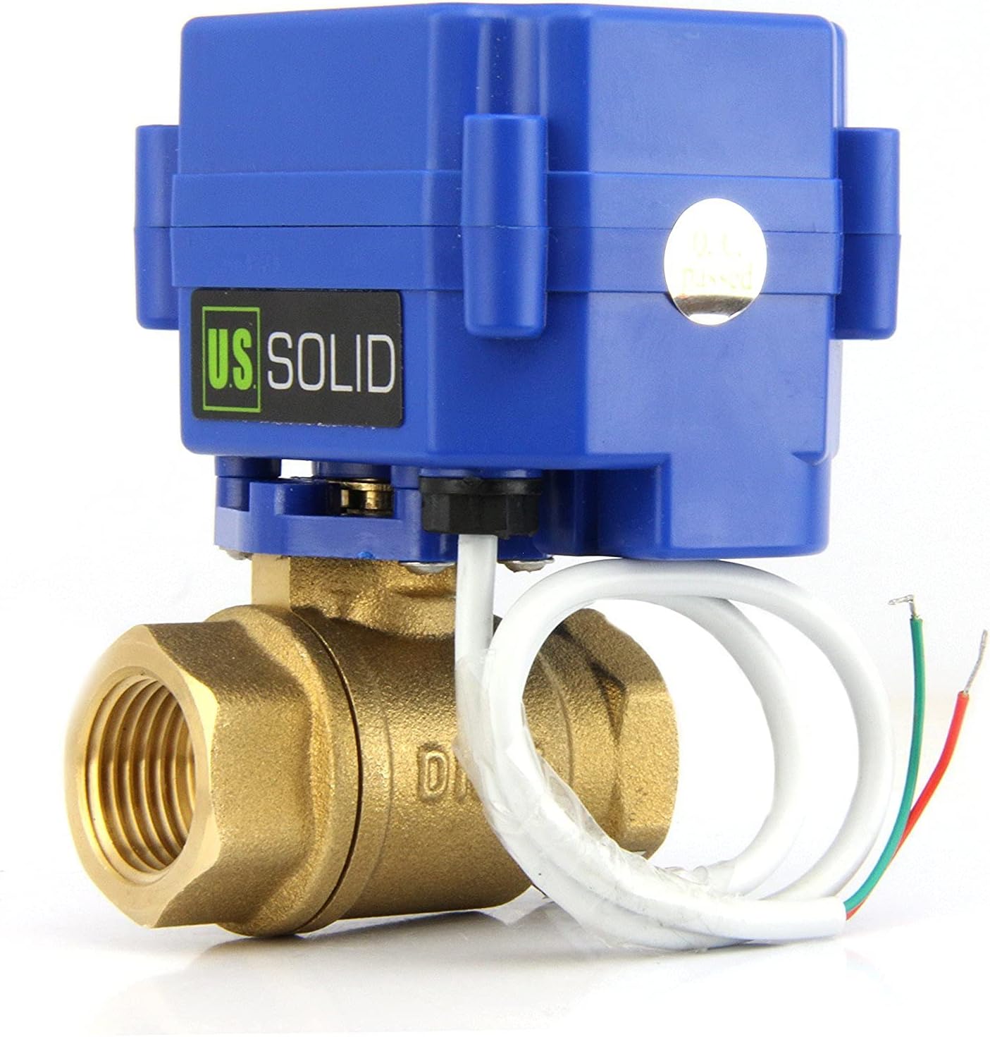 U.S. Solid 3/4" Brass Motorized Ball Valve 220V AC (85-265 V AC) DN20 Electrical Ball Valve, 2 Wire Auto Return Setup