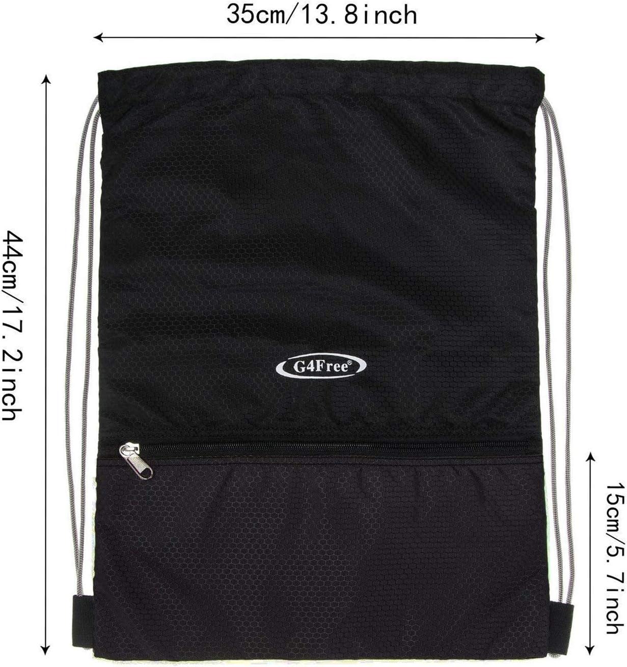 G4Free 15L Drawstring Backpack 15L&20L Cinch Bag String Backpack Gym Bag for Men Women Nylon