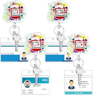 Yiflin Funny Retractable Badge Reel Set with ID Badge Name Holder, Cute Belt Clip, for Nurse, Teacher, Student, Staff, Great Gift for Men Women (Badge Reel Set Z54)