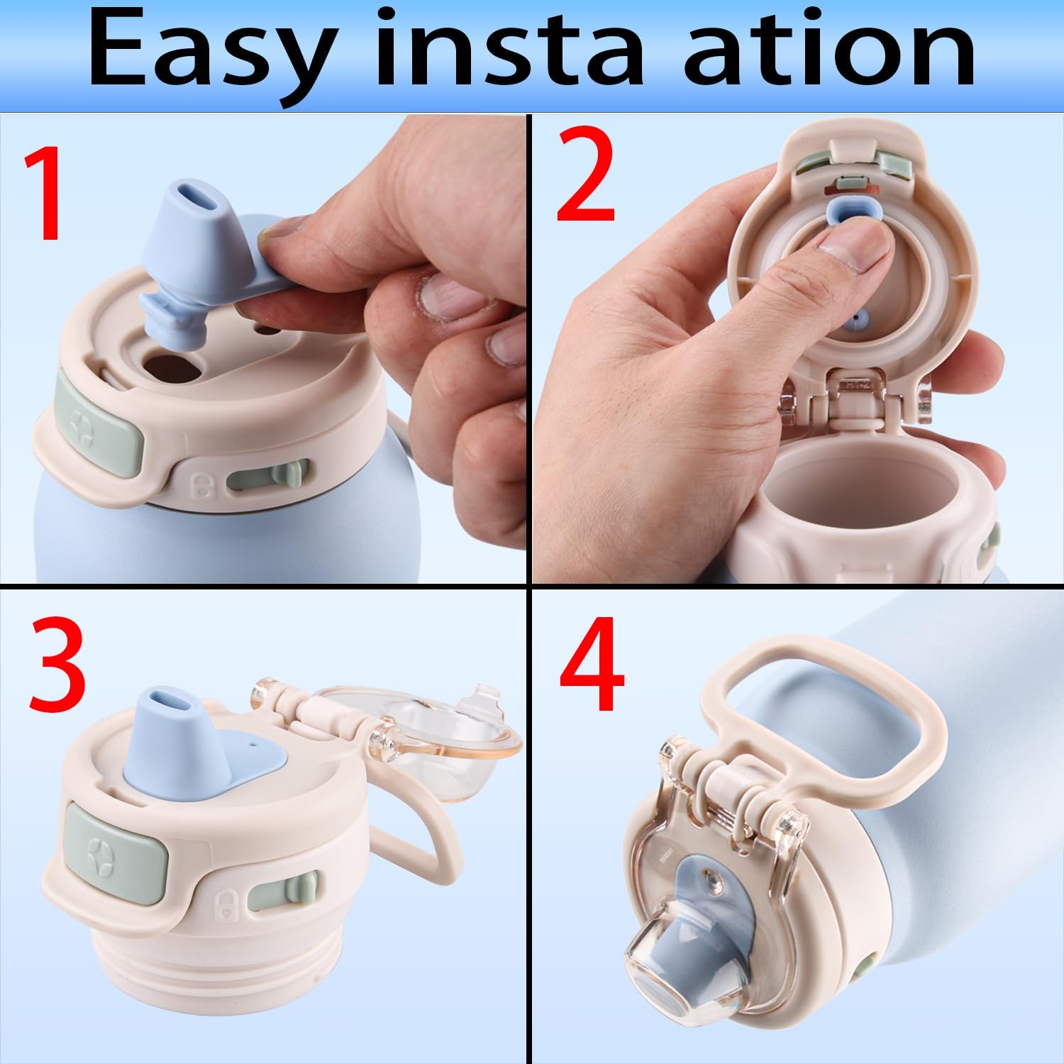 6 pcs Water Bottle Mouthpiece for Ello Pop & Fill Water Bottle，BPA Free Silicone Water Bottle Mouthpiece for 22oz、32oz、40oz Ello Pop & Fill Bottle - Image 7