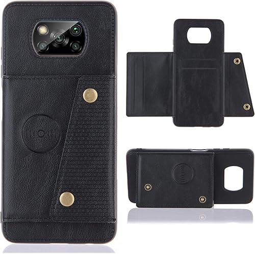 Funda para Xiaomi Poco X3 NFC, con ranura para tarjeta para Xiaomi Poco X3/Poco X3 Pro M2102J20SG MZB07Z0IN M2007J20CG Funda Negro