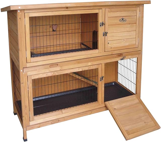 Easipet Wooden Rabbit or Guinea Pig Hutch - Two Tier 21339