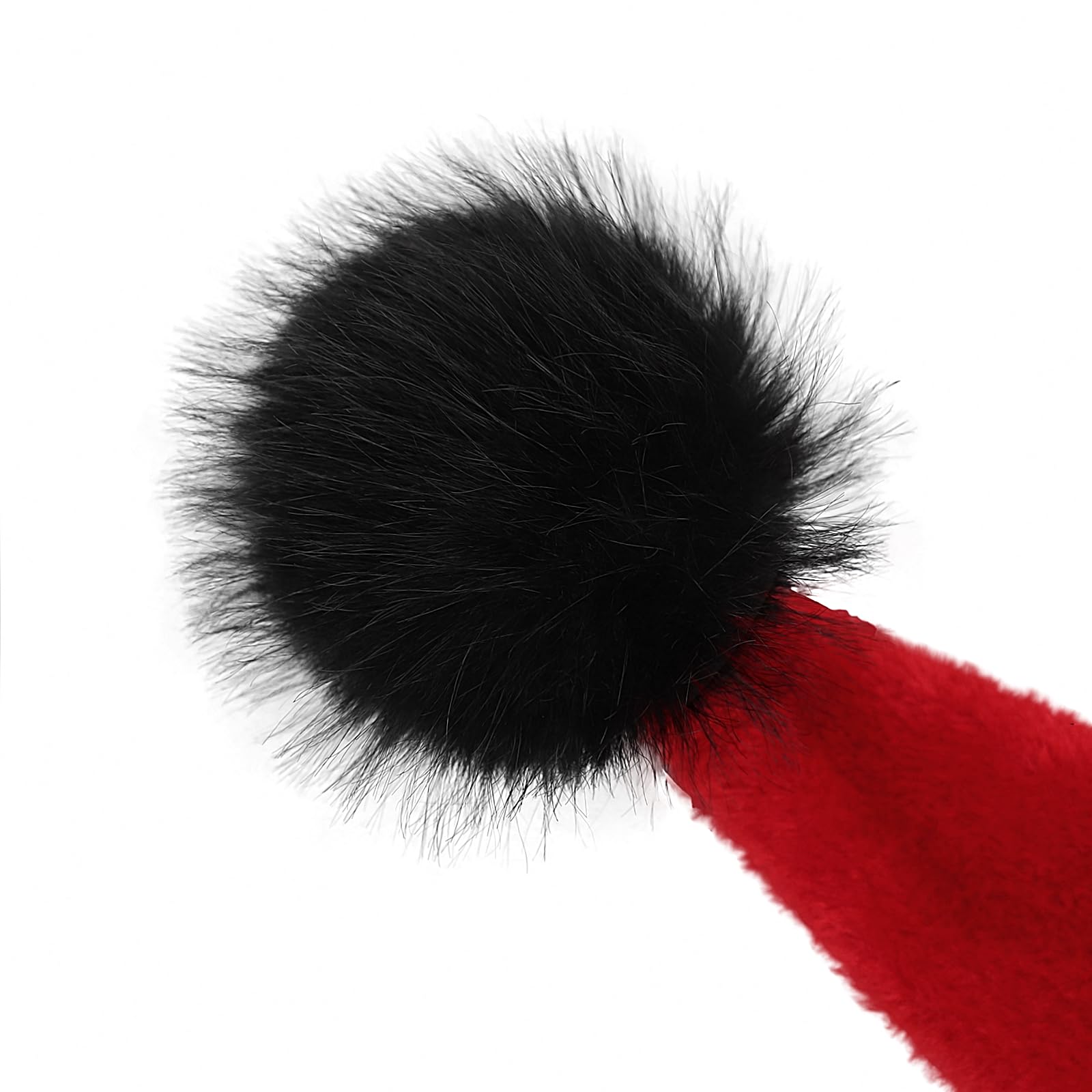 Classic Red Velvet Christmas Hat with Fuzzy Faux Fur Trim & Pompom - Image 4