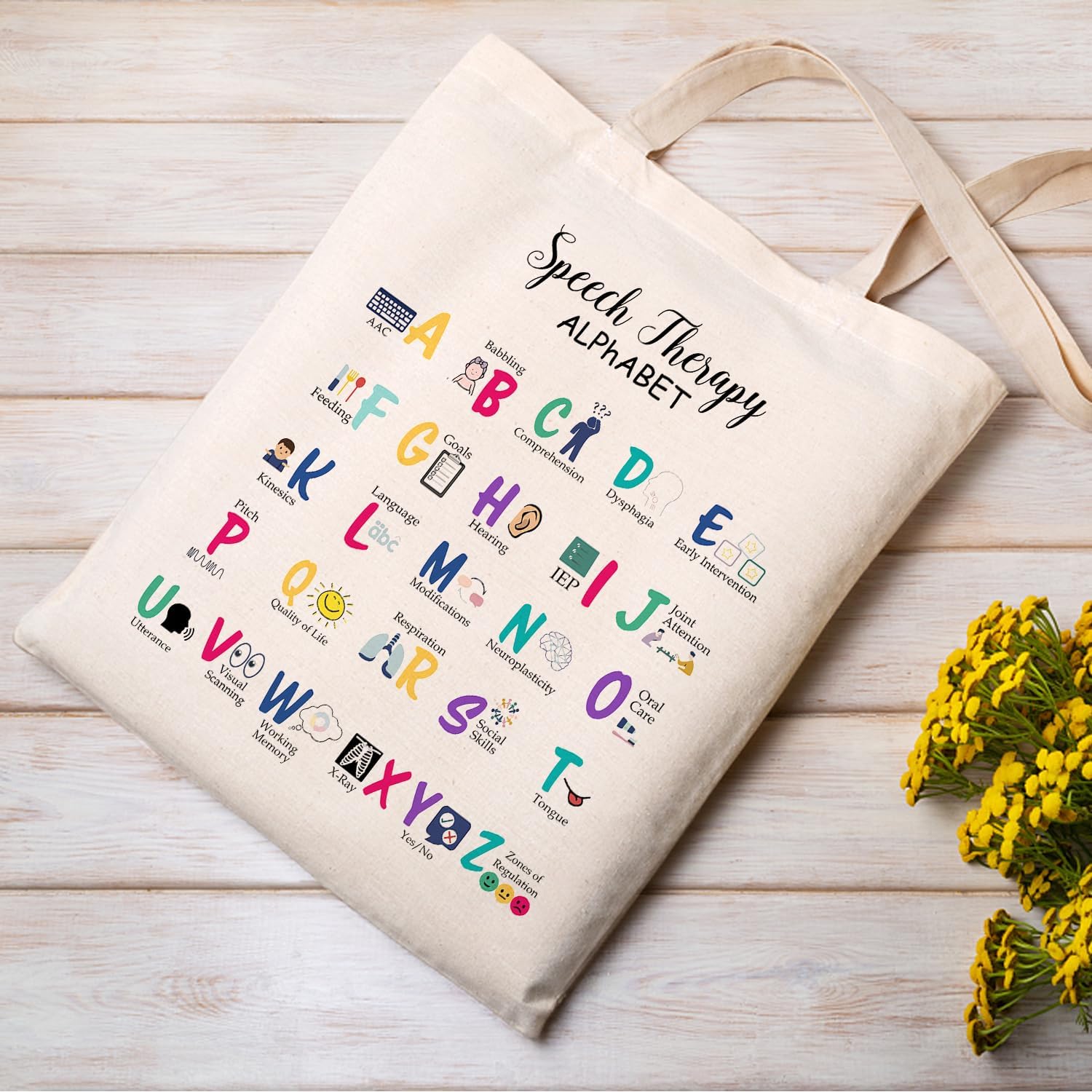 Speech Therapist Gift, Speech Therapy Tote Bag, Speech Language Pathologist Gifts, Speech Therapist Gift for Women, Speech Therapist Appreciation Thank You Gifts(SLP Tote bag), MK240332255 - Image 5