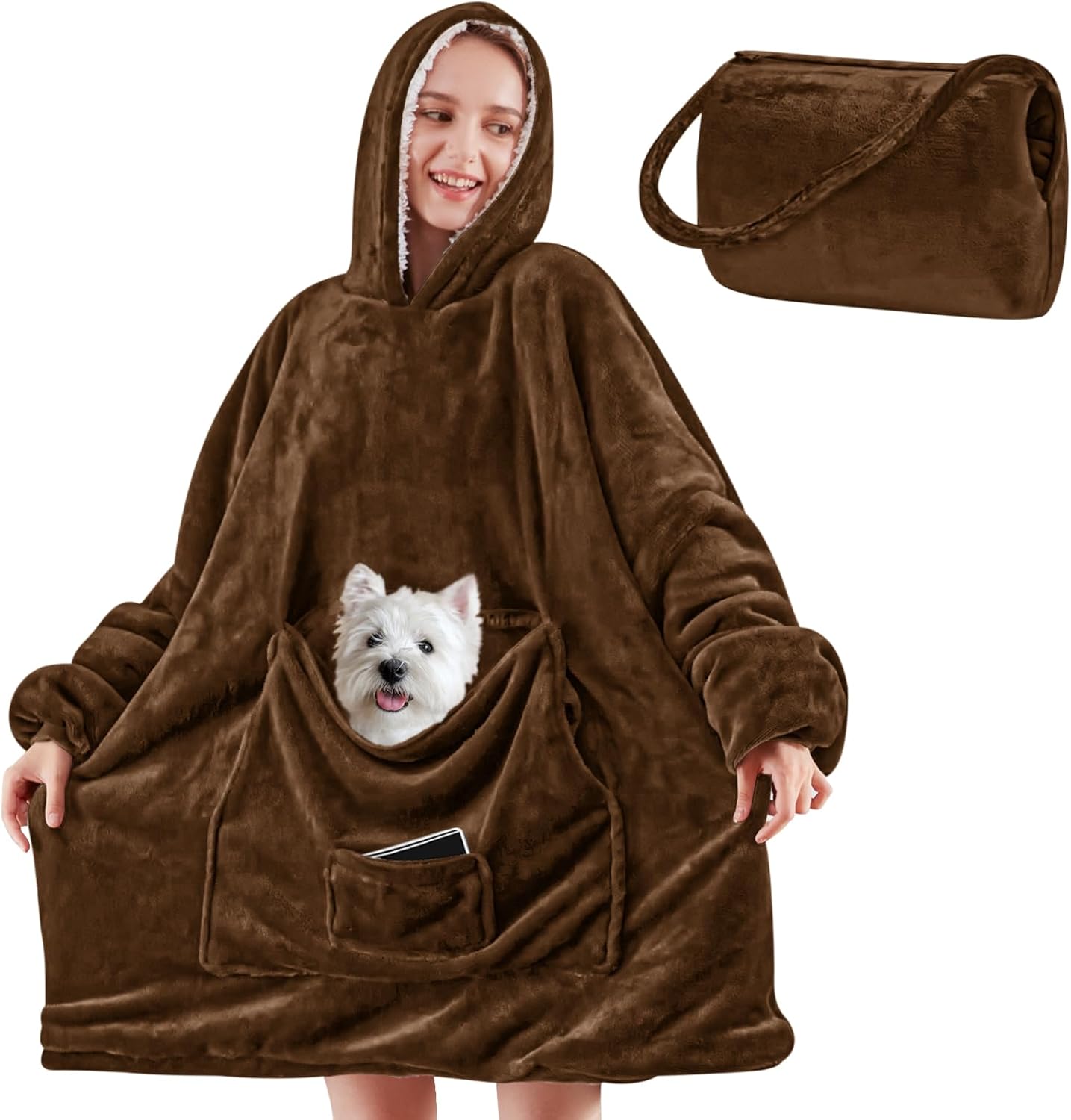 yescool Wearable Blanket Hoodie, Oversized Sherpa Hooded