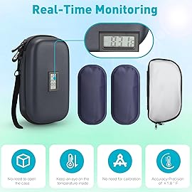 Gelozid Insulin Cooler Travel Case Diabetic Medication Insulated Cool Organizer with 2 Reusable Ice Packs for Insulin Pen and Other Diabetic Supplies, for the Daily Life and Trip, Pink Color