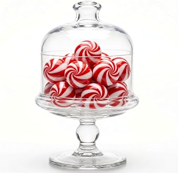 Glass Cake Stand with Dome, Clear Glass Cloche on Pedestal Elegant Dessert Display for Cakes, Cupcakes, Cookies & Home Decor