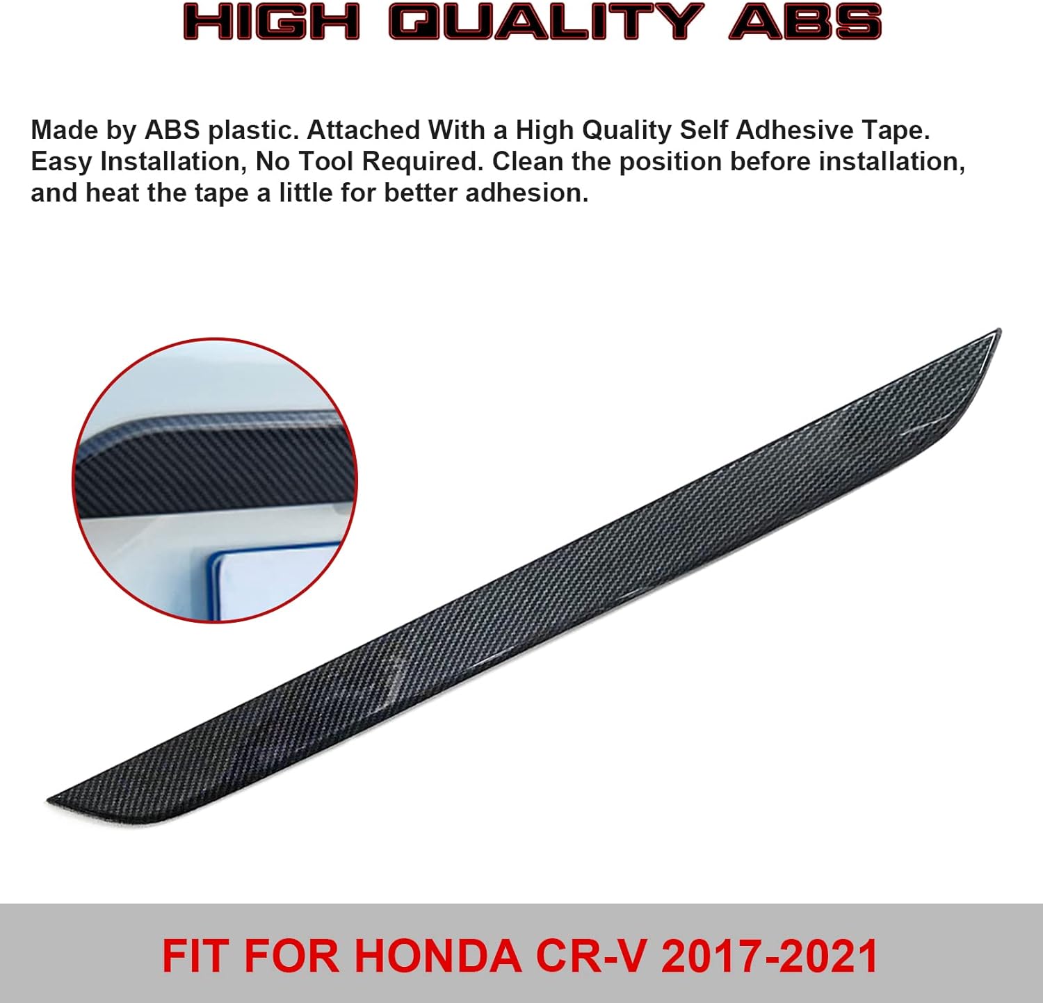 x xotic tech Exterior Rear Trunk Lid Tailgate Handle Cover Trim, Carbon Fiber Pattern, Compatible with Honda CR-V CRV 2017-2022