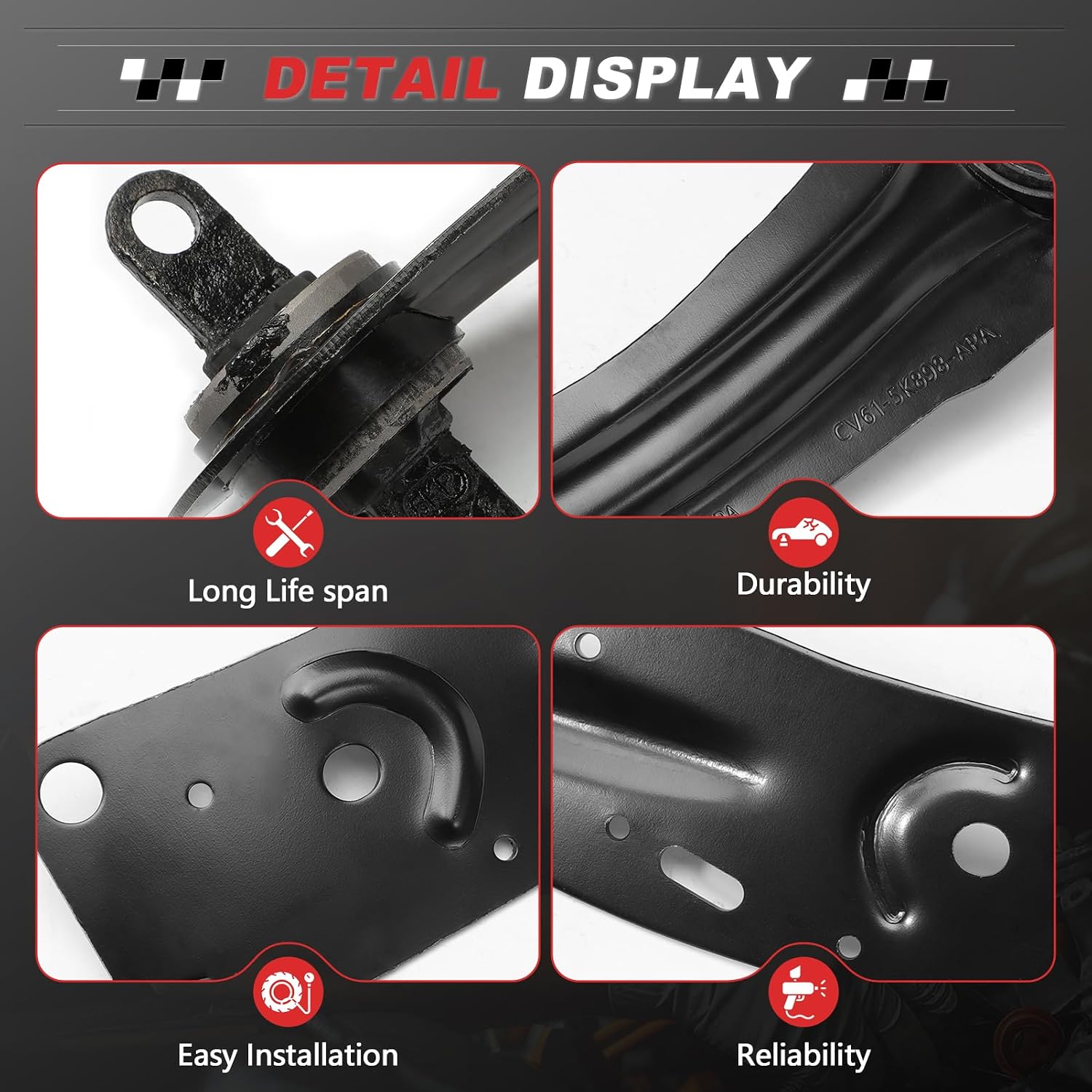 1 Pair*Rear Trailing Control Arms and Bushing Both Sides With Bushing for Escape 2013-2019 Trailing Arm Pair Bushing Bolt Replace CV6Z5808A CV6Z5808B 527-998 528-041
