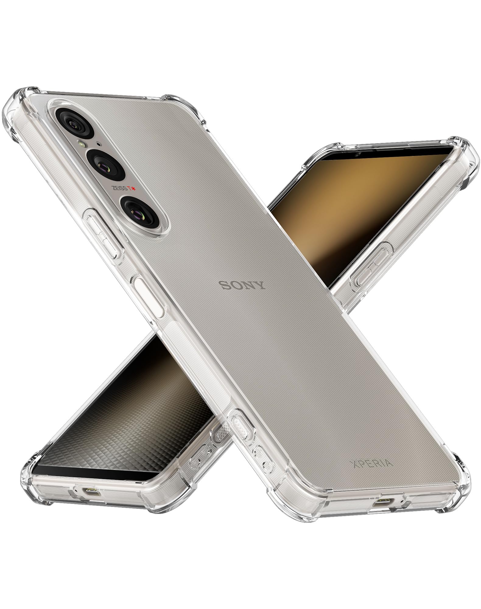 Cresee Case for Sony Xperia 1 VI (2024) Clear Phone Case with Reinforced Corner Protection Bumper Slim Fit Shockproof Flexible TPU Case for Xperia 1 VI, Transparent