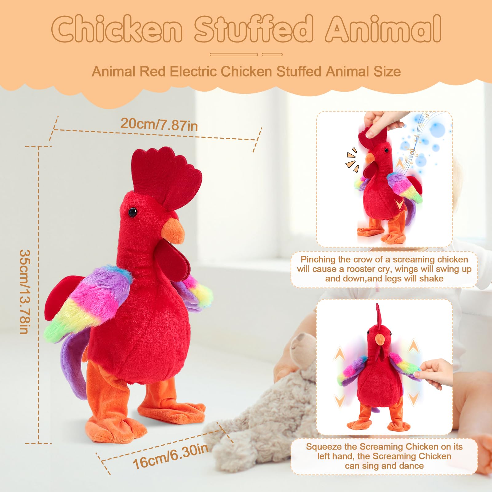 Dancing Chicken Machine Dancing Stuffed Chicken Hot Sell Electric Emulational Chicken Dacing